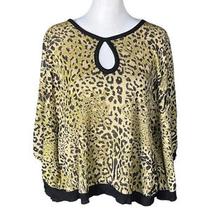 Y2K Vintage Leopard Print Poncho Keyhole Sweater. XS. Cheetah, Girlhood, Sparkle